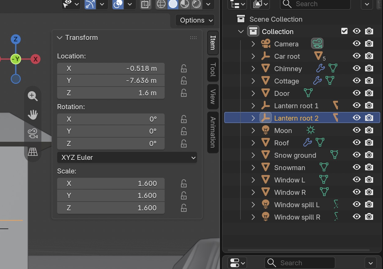 Result in the native demonstration. Check the selected object, state and values against this view.
