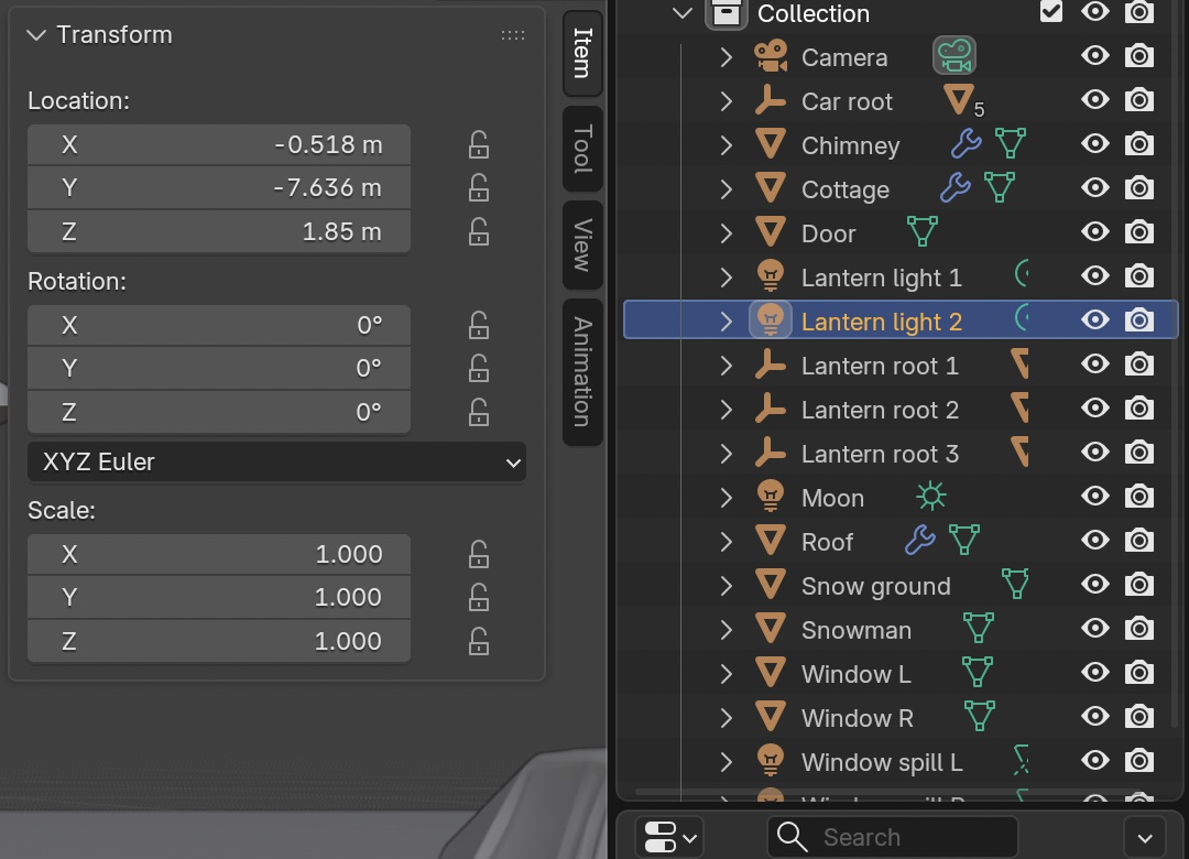 Result in the native demonstration. Check the selected object, state and values against this view.