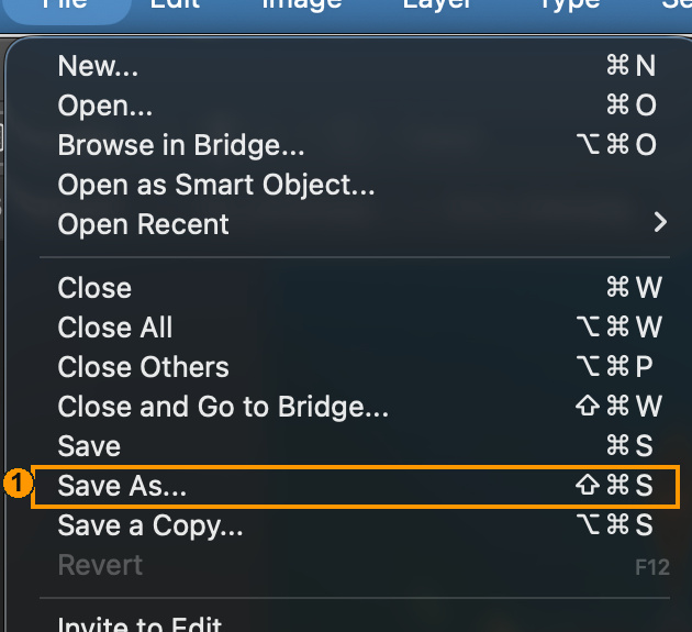 1: Save As in the real open File menu.