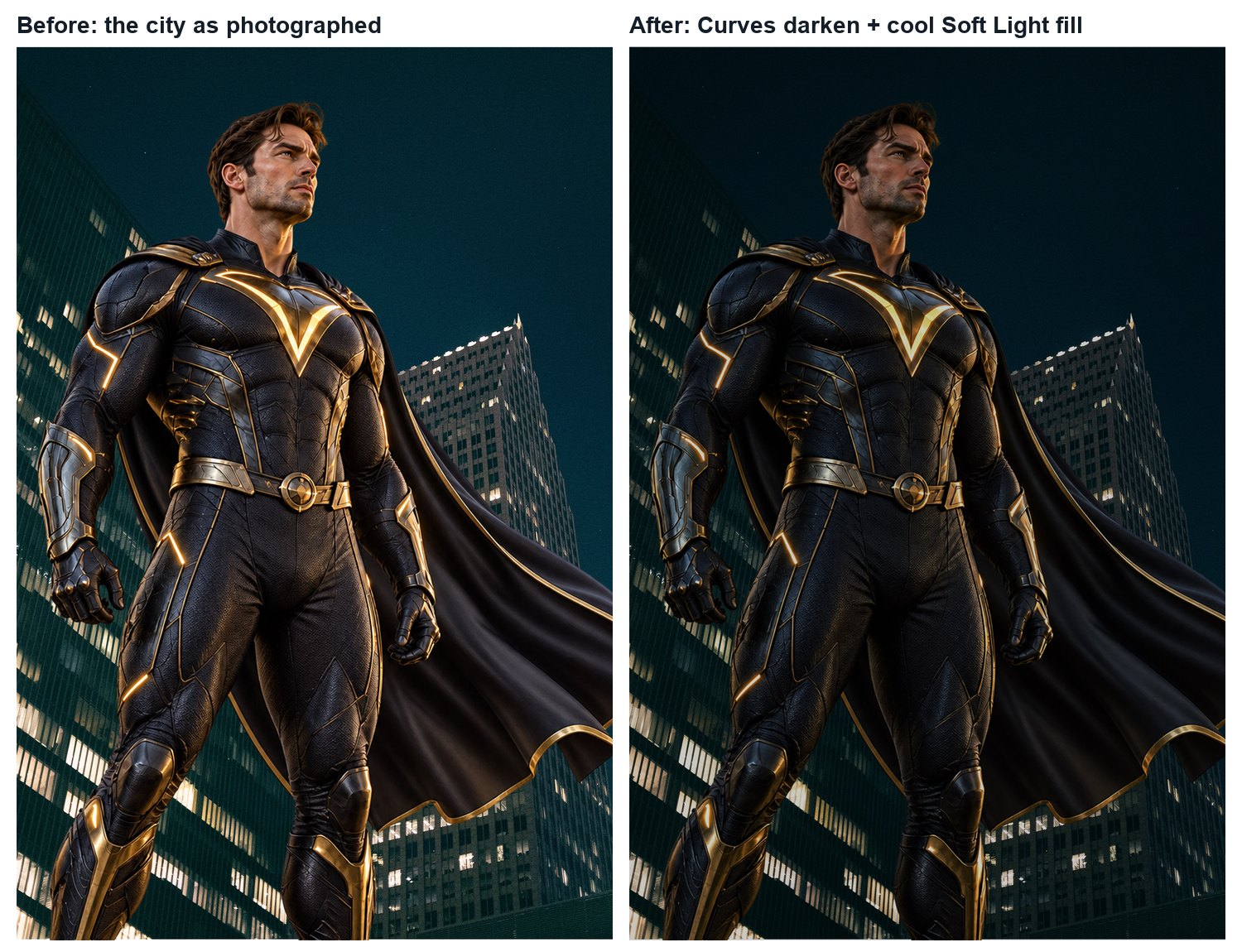 Before and after.