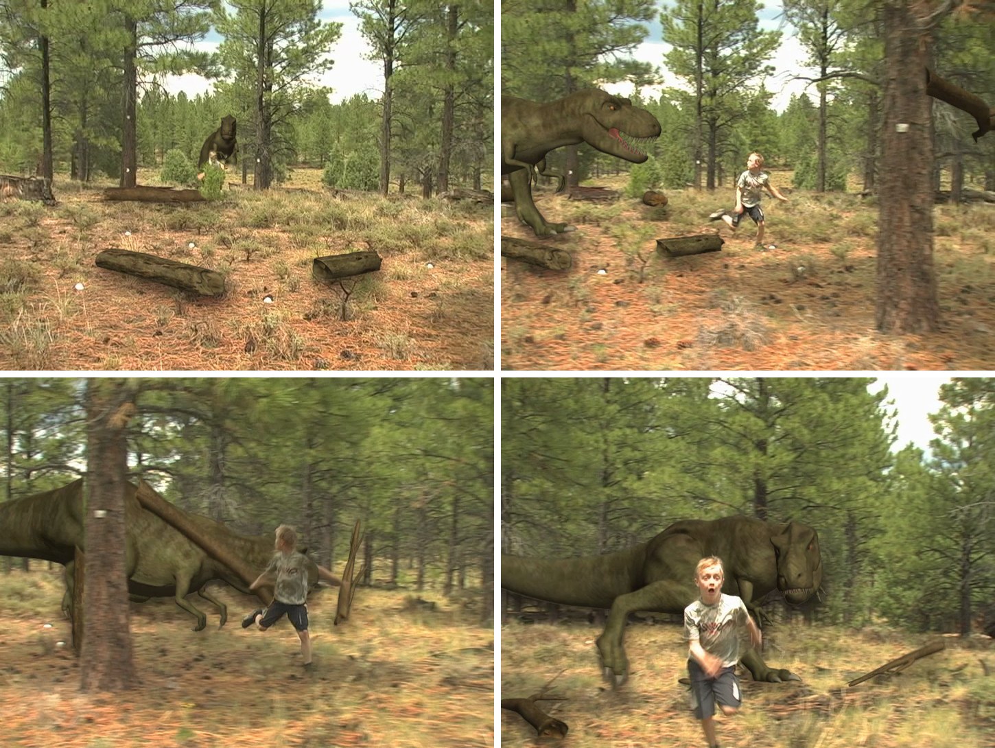 Four frames from the demo composite.