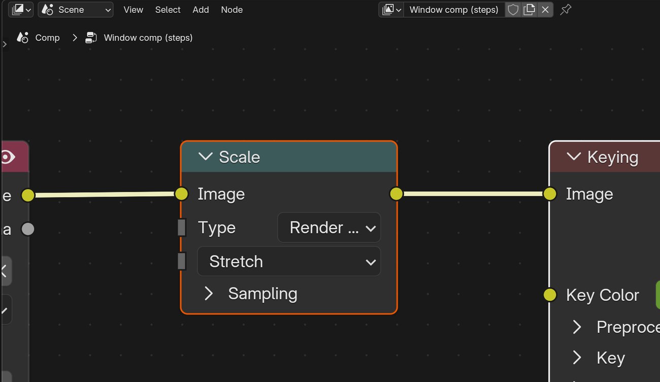 Scale into Keying; Key Color shows the sampled green. Black Level and White Level are under Key.