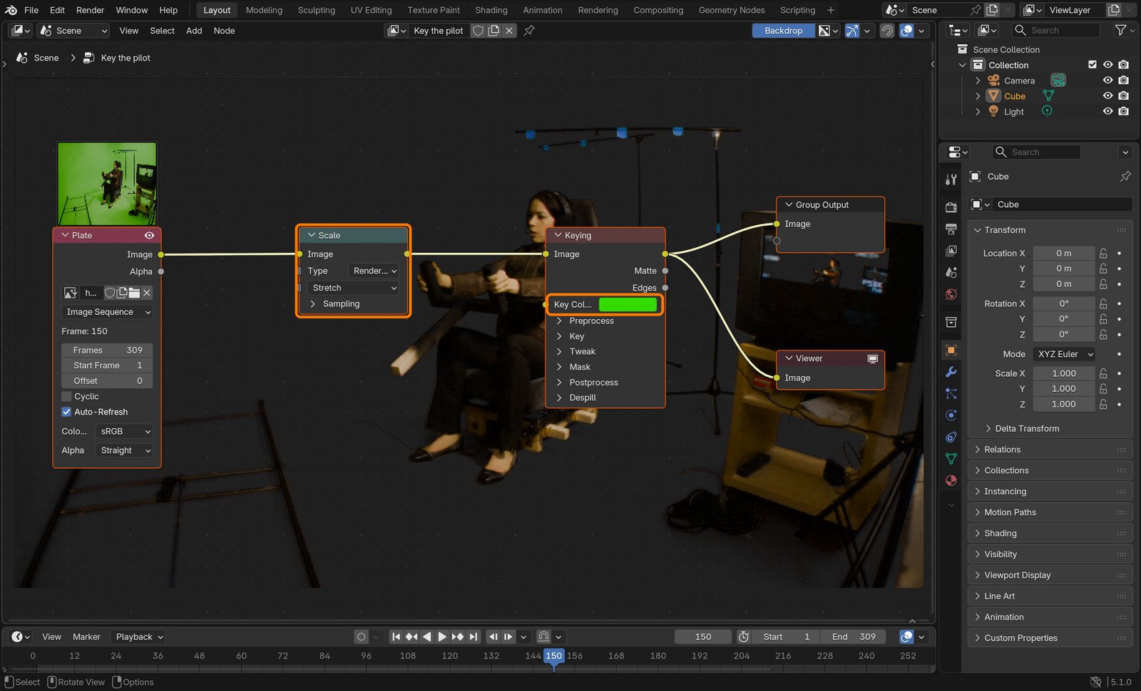 Boxes: the Scale settings and the Key Color.