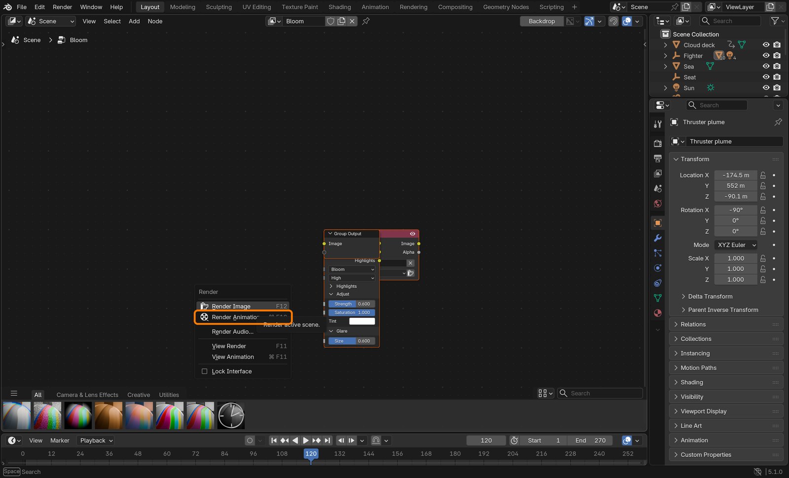 Render › Render Animation.